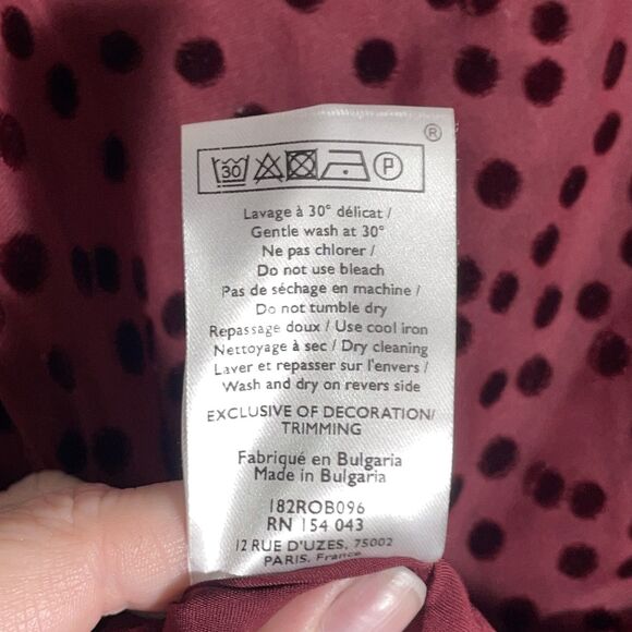 Sezane Burgundy Polka Dot Mini Dress - Picture 8 of 11